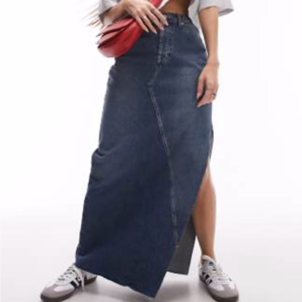 Topshop Denim Maxi Skirt